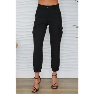 NEW MILIO MILANO women's cargo pants in black